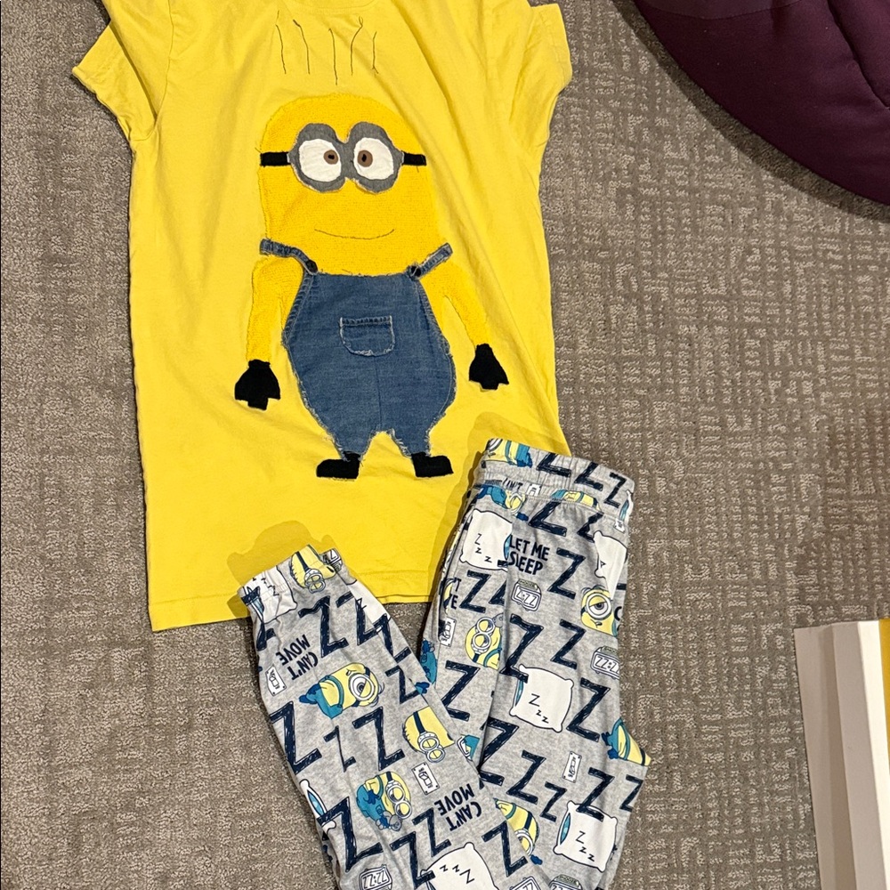 $5 for $20 min order ! Minion Kids Pajama Set - Yellow and Blue
